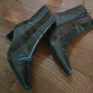 Dark Brown leather and suede boots